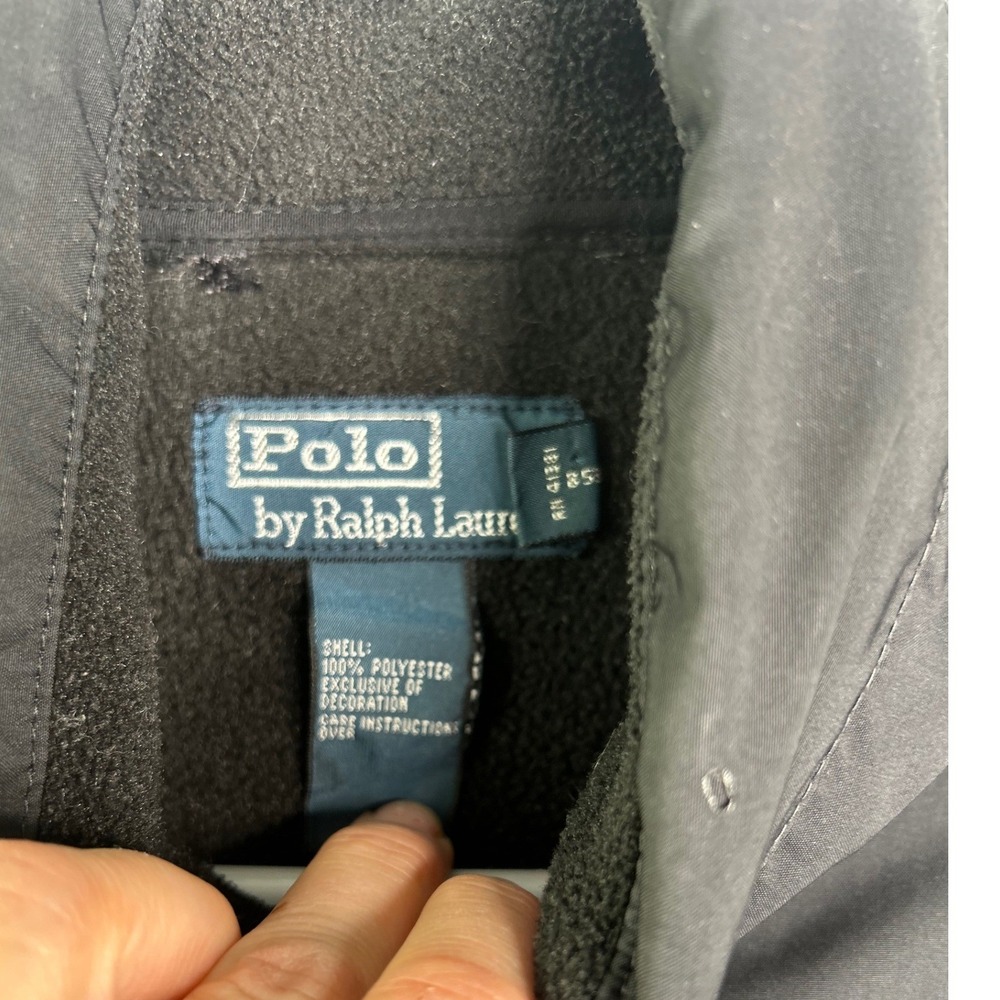 Vtg Polo Ralph Lauren Men's Black Fleece Denali Jacket Pony Logo Full Zip Sz M - Picture 12 of 13